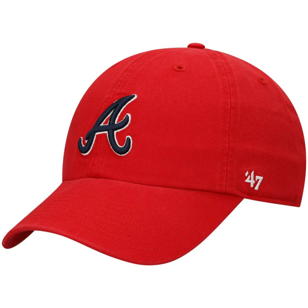 Atlanta Braves Clean Up Adjustable Hat - Red | 47 brand