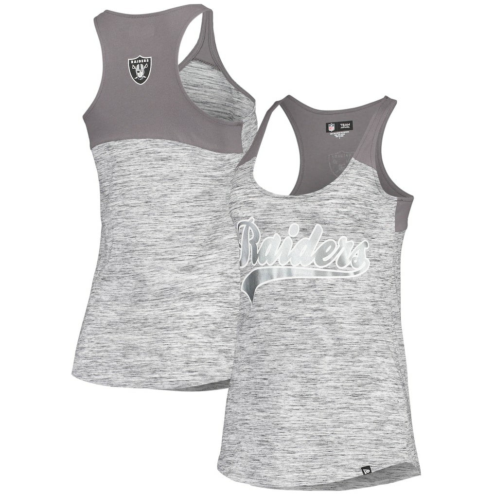 NFL Las Vegas Raiders Women's Space Dye Racerback Scoop Neck Tank Top