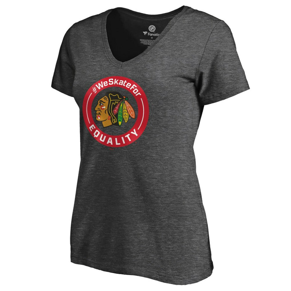 Chicago Blackhawks Women's #WeSkateFor V-Neck T-Shirt