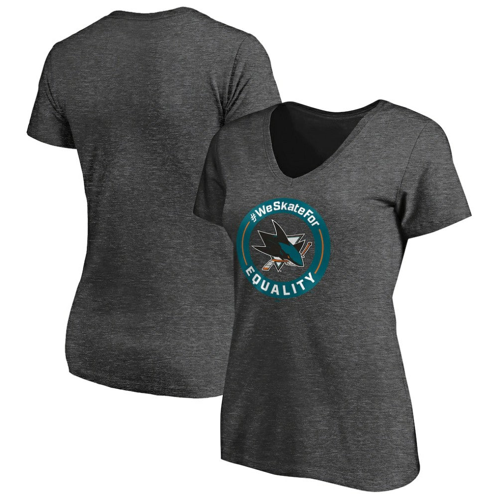 San Jose Sharks Women's #WeSkateFor V-Neck T-Shirt