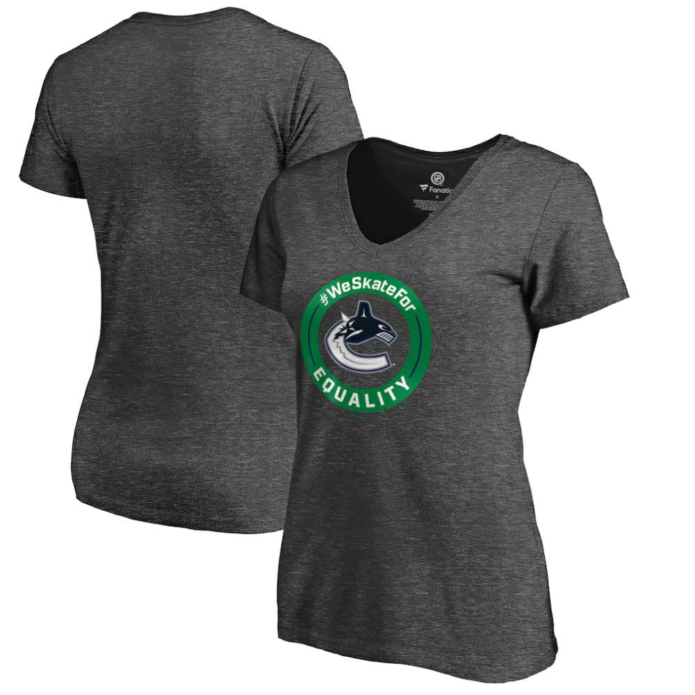 Vancouver Canucks Women's #WeSkateFor V-Neck T-Shirt