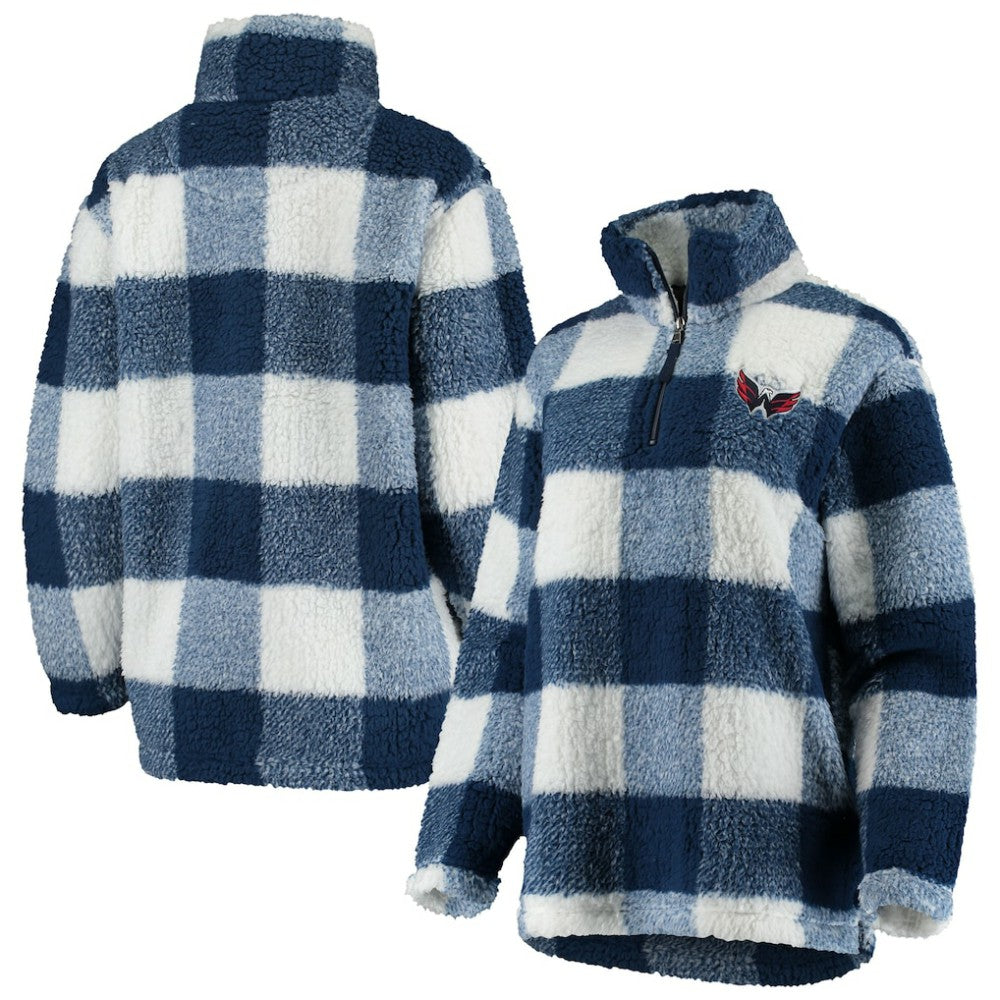 Washington Capitals G-III 4Her by Carl Banks Women's Plaid Sherpa Quarter-Zip Jacket