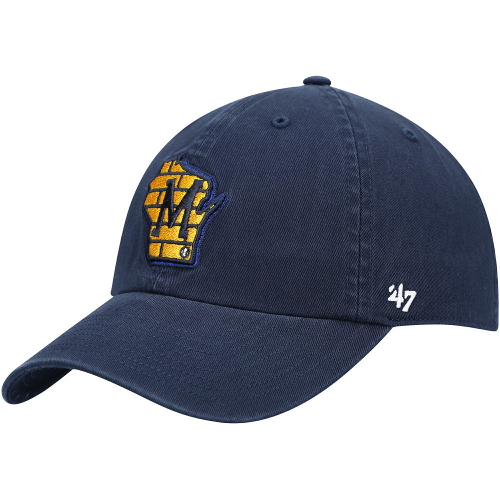Milwaukee Brewers Clean Up Adjustable Hat - Navy | 47 brand