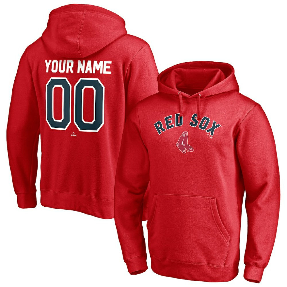 Boston Red Sox Cooperstown Winning Streak Personalized Name & Number Pullover Hoodie - Red