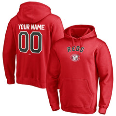 Cincinnati Reds Cooperstown Winning Streak Personalized Name & Number Pullover Hoodie - Red
