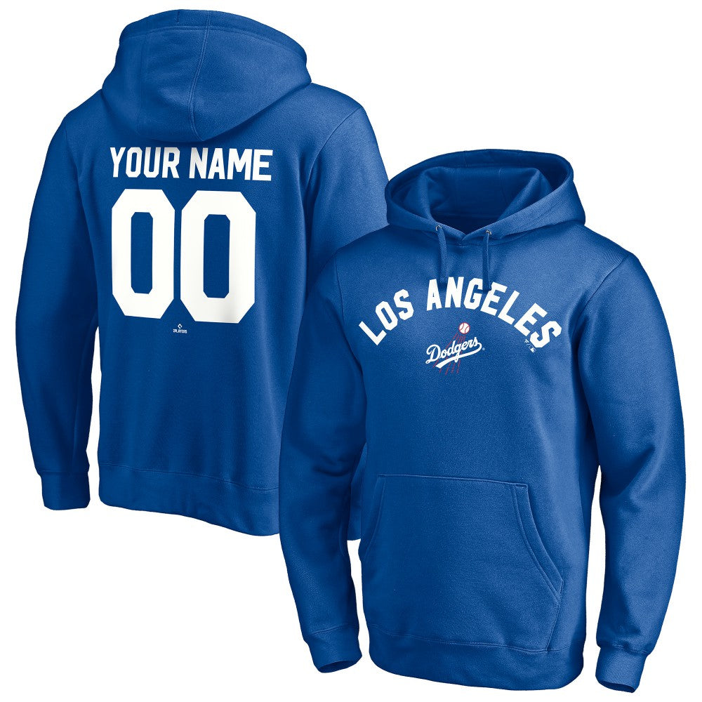 Los Angeles Dodgers Cooperstown Winning Streak Personalized Name & Number Pullover Hoodie - Royal