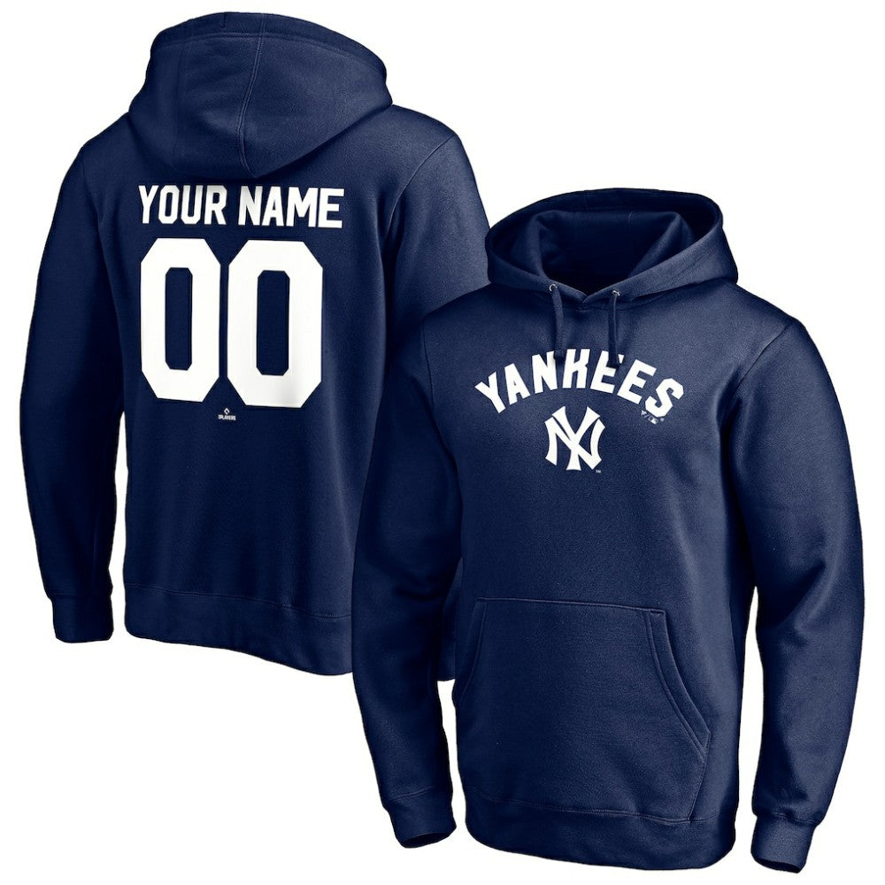 New York Yankees Cooperstown Winning Streak Personalized Name & Number Pullover Hoodie - Navy