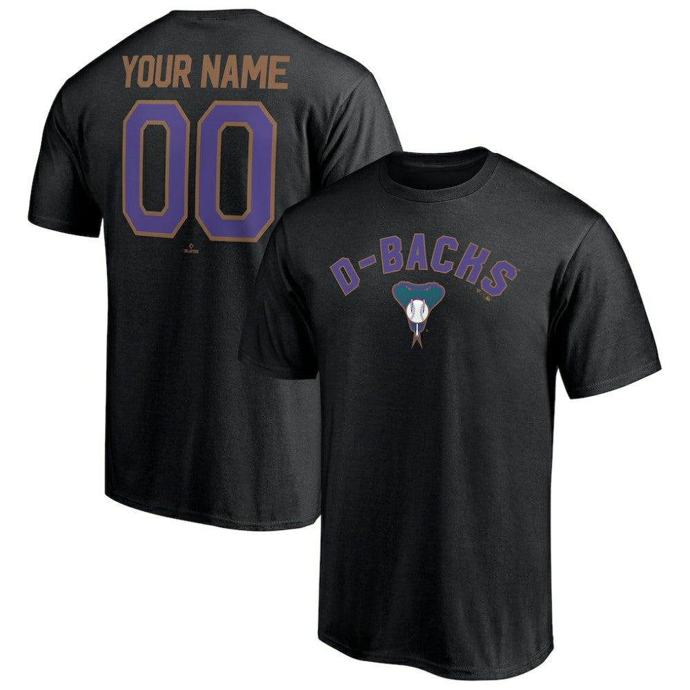 Arizona Diamondbacks Cooperstown Winning Streak Personalized Name & Number T-Shirt - Black