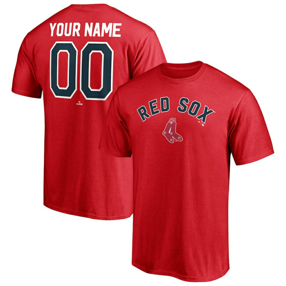 Boston Red Sox Cooperstown Winning Streak Personalized Name & Number T-Shirt - Red
