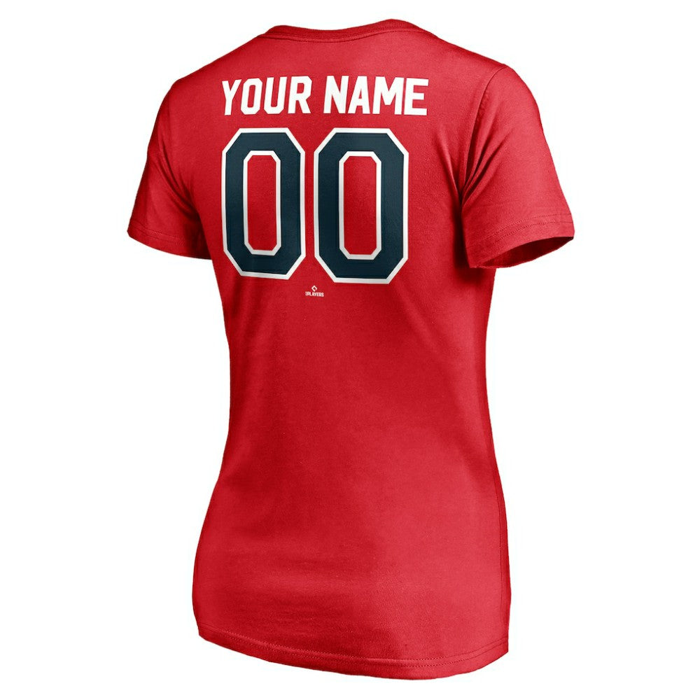 Boston Red Sox Women's Cooperstown Winning Streak Personalized Name & Number V-Neck T-Shirt - Red