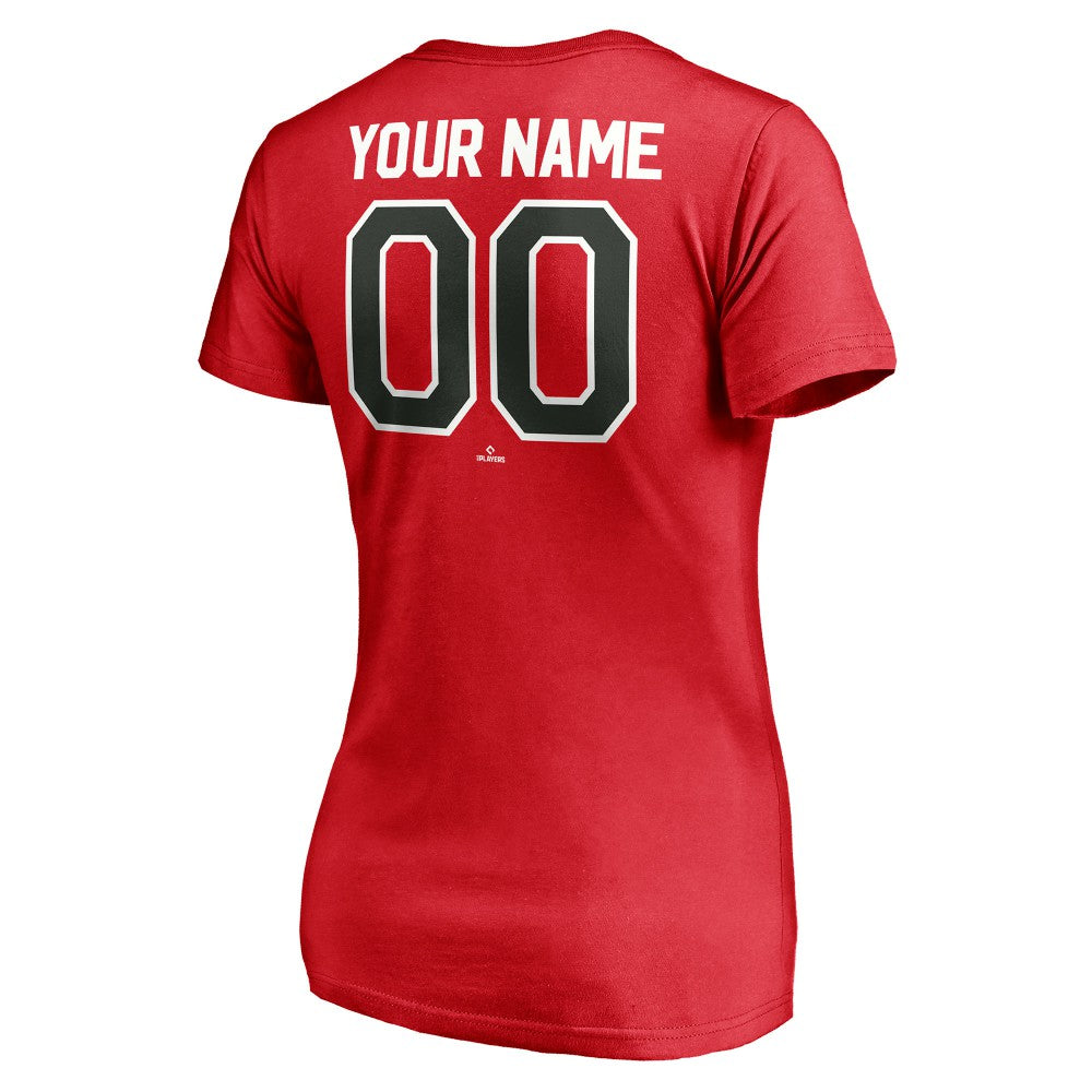 Cincinnati Reds Women's Cooperstown Winning Streak Personalized Name & Number V-Neck T-Shirt - Red