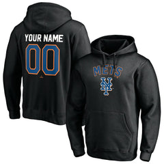 New York Mets Cooperstown Winning Streak Alternate Personalized Name & Number Pullover Hoodie - Black