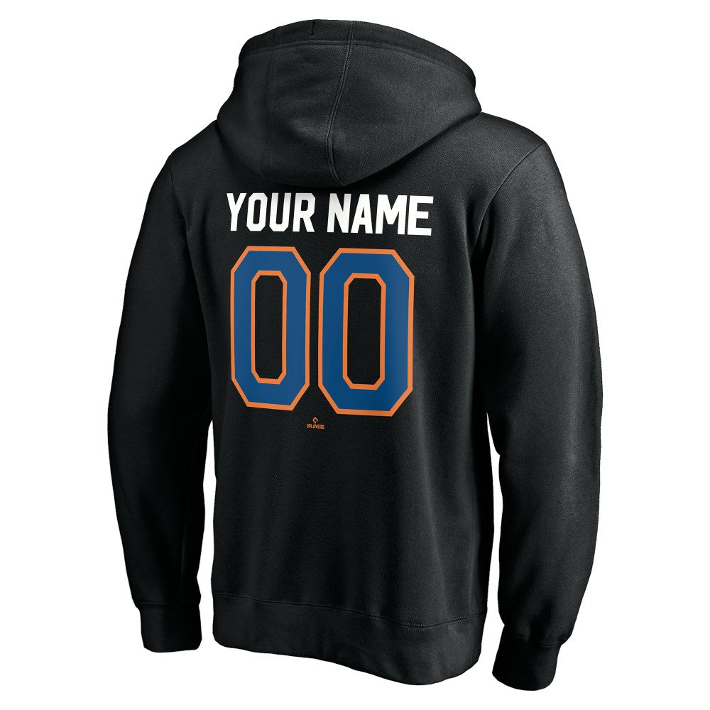 New York Mets Cooperstown Winning Streak Alternate Personalized Name & Number Pullover Hoodie - Black