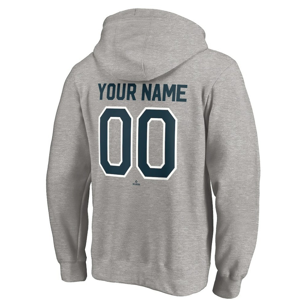 New York Yankees Cooperstown Winning Streak Alternate Personalized Name & Number Pullover Hoodie - Heathered Gray