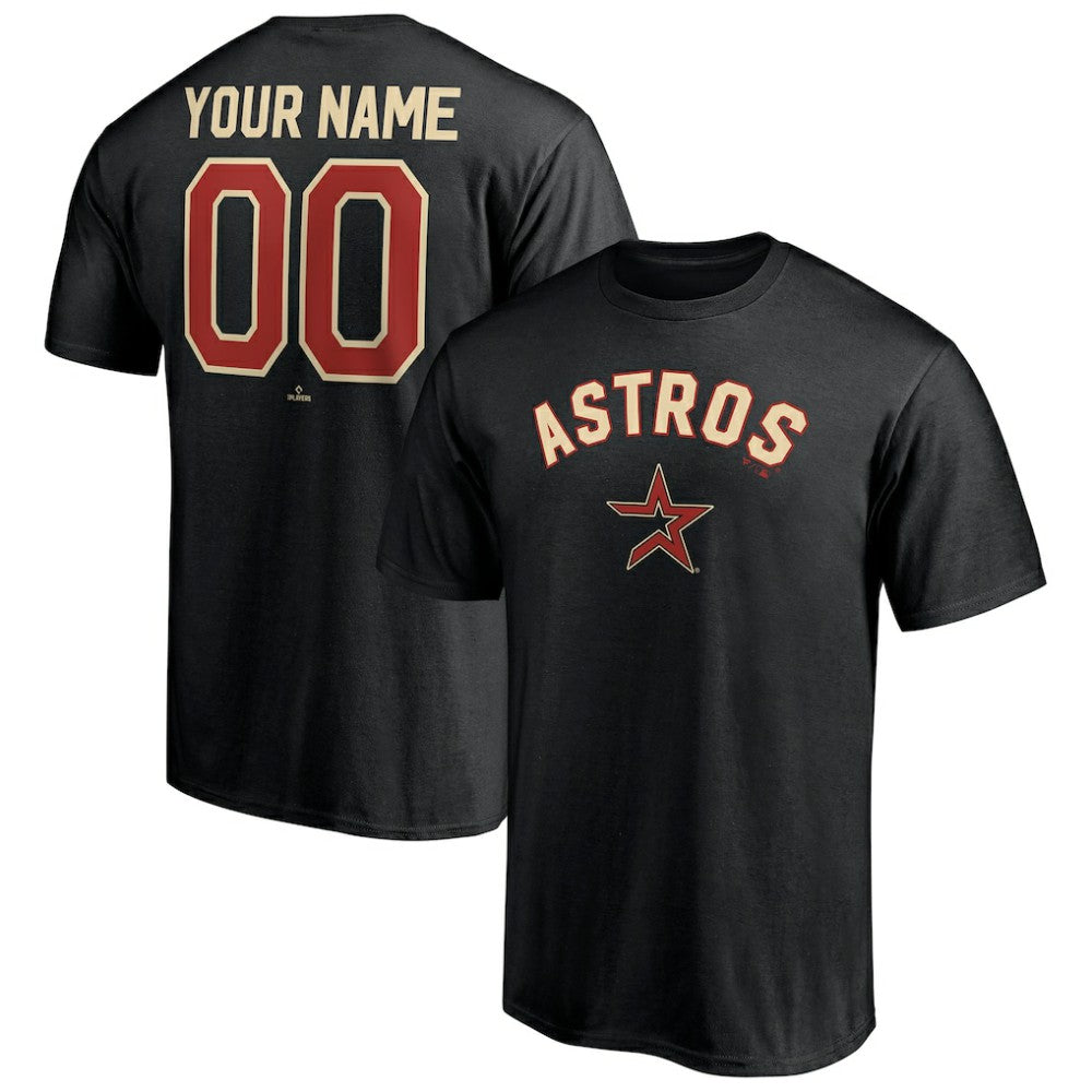 Houston Astros Cooperstown Winning Streak Alternate Personalized Name & Number T-Shirt - Black