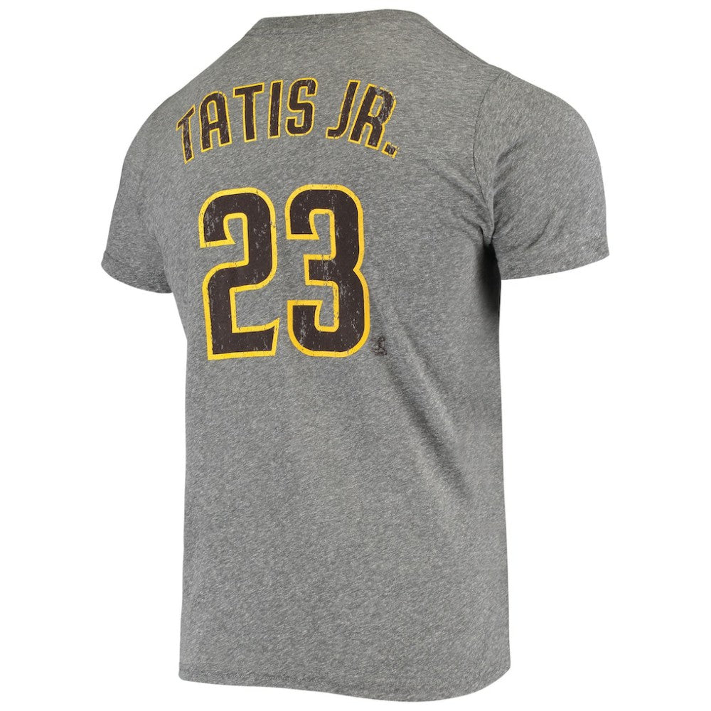 Fernando Tatis Jr. San Diego Padres Majestic Threads Name & Number Tri-Blend T-Shirt - Heathered Gray