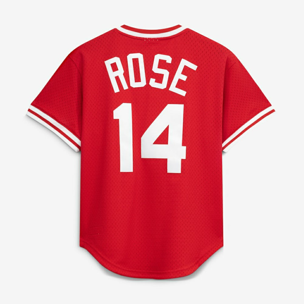 Pete Rose Cincinnati Reds Authentic Batting Practice Jersey - Red | Mitchell & Ness