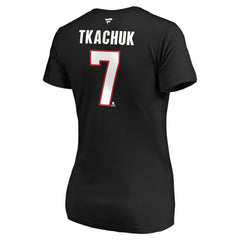 Brady Tkachuk Ottawa Senators Fanatics Women's Authentic Stack Name & Number V-Neck T-Shirt