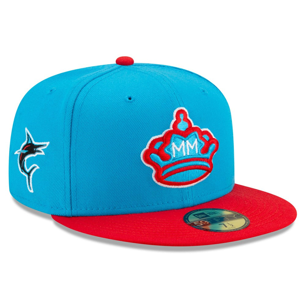 Miami Marlins 2021 City Connect 59FIFTY Fitted Hat - Blue/Red | New Era