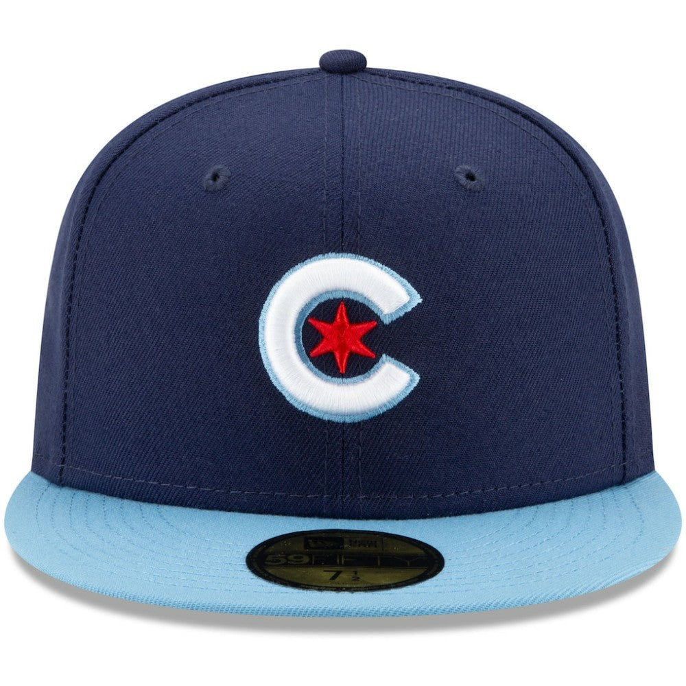 Chicago Cubs 2021 City Connect 59FIFTY Fitted Hat - Navy/Light Blue | New Era