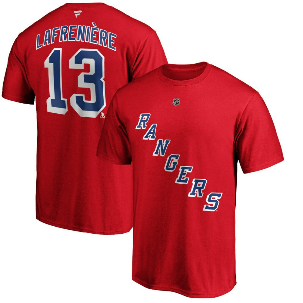 Alexis Lafrenière New York Rangers Fanatics Authentic Stack Name & Number T-Shirt