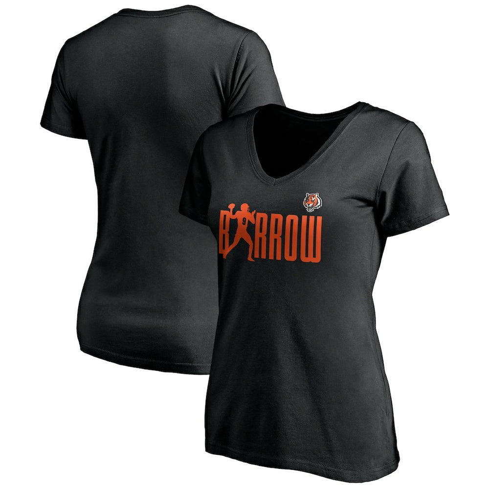 NFL Cincinnati Bengals Joe Burrow  Women's Checkdown V-Neck T-Shirt