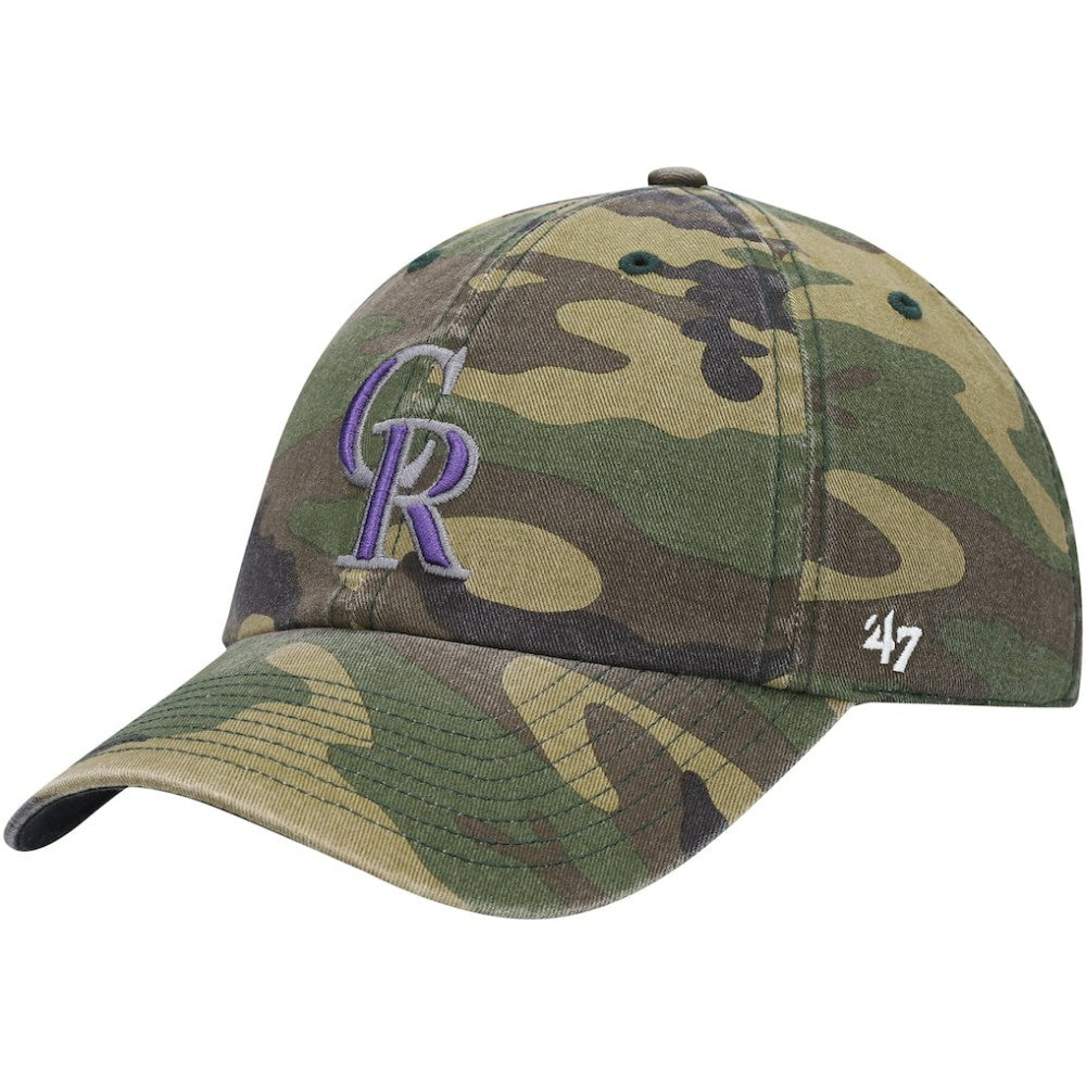 Colorado Rockies Team Clean Up Adjustable Hat - Camo | 47 brand