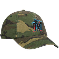 Miami Marlins Team Clean Up Adjustable Hat - Camo | 47 brand