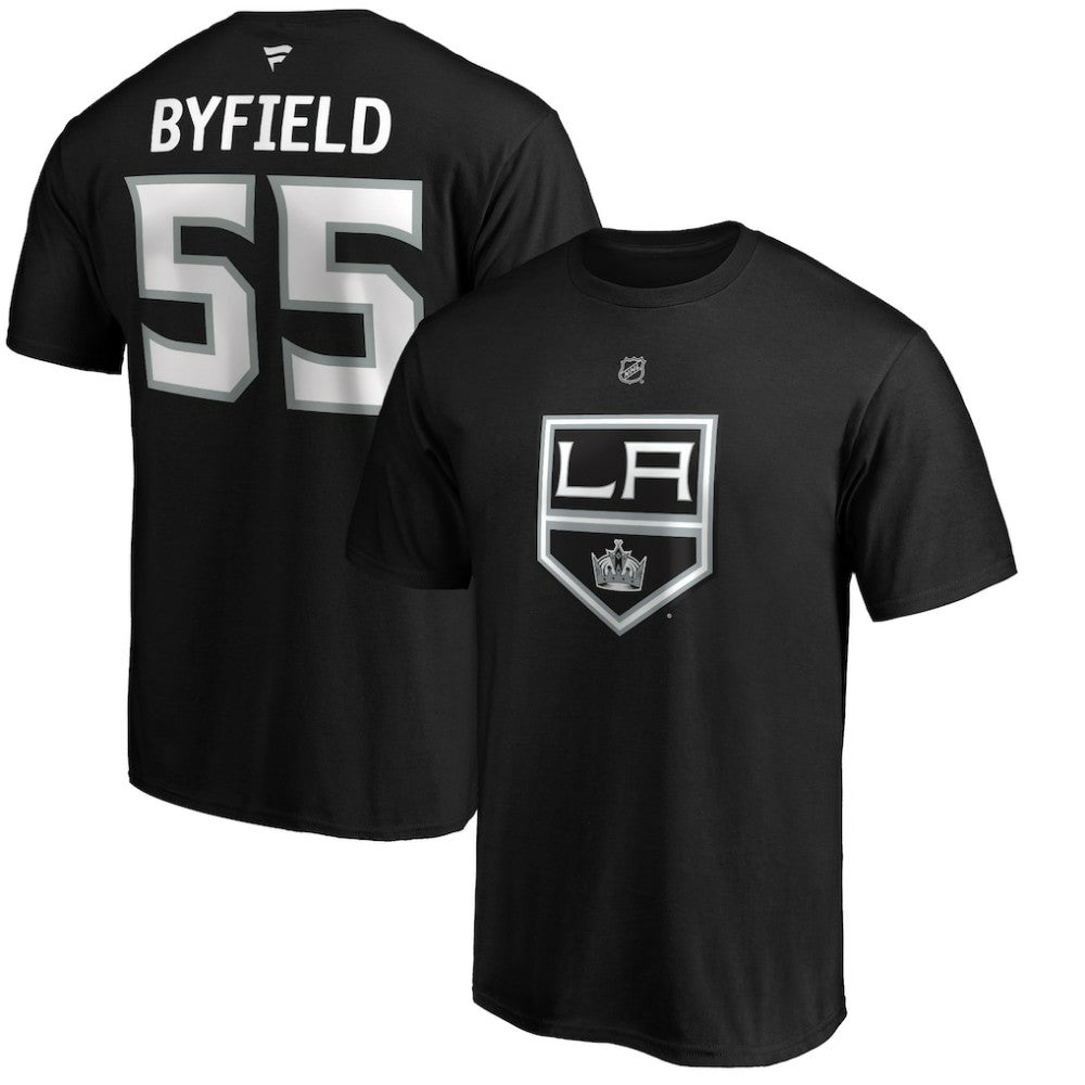 Quinton Byfield Los Angeles Kings Fanatics Authentic Stack Name & Number T-Shirt