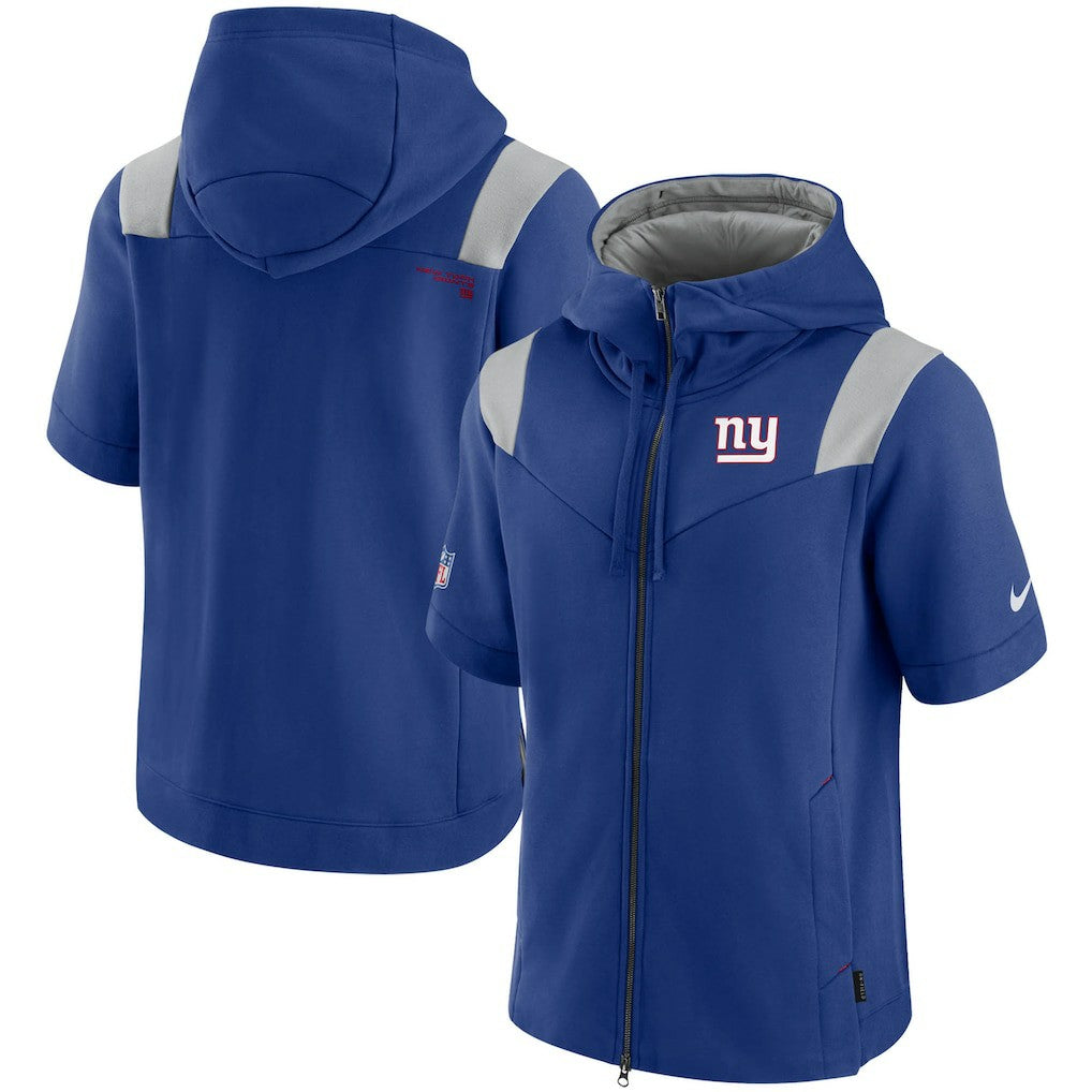 NFL New York Giants Sideline Showout Short Sleeve Full-Zip Hoodie