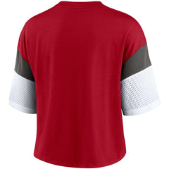 NFL Tampa Bay Buccaneers Women's Nickname Tri-Blend Performance Crop Top
