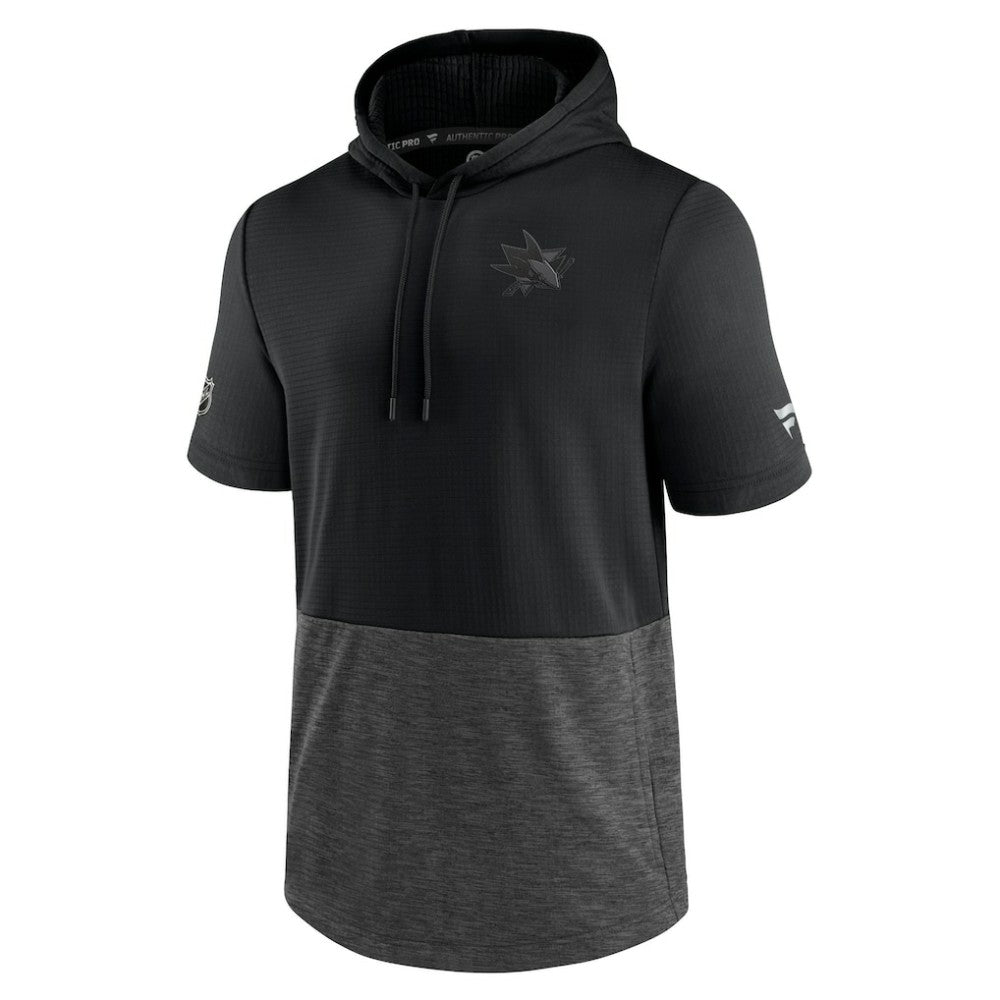 San Jose Sharks Fanatics Authentic Pro Travel and Training Short Sleeve Pullover Hoodie