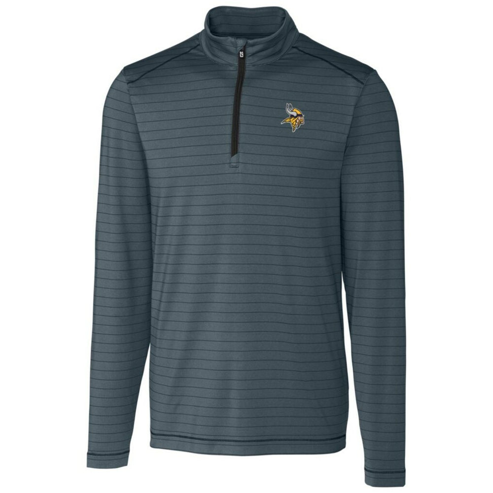 NFL Minnesota Vikings Cutter & Buck Holman Stripe Quarter-Zip Pullover Jacket
