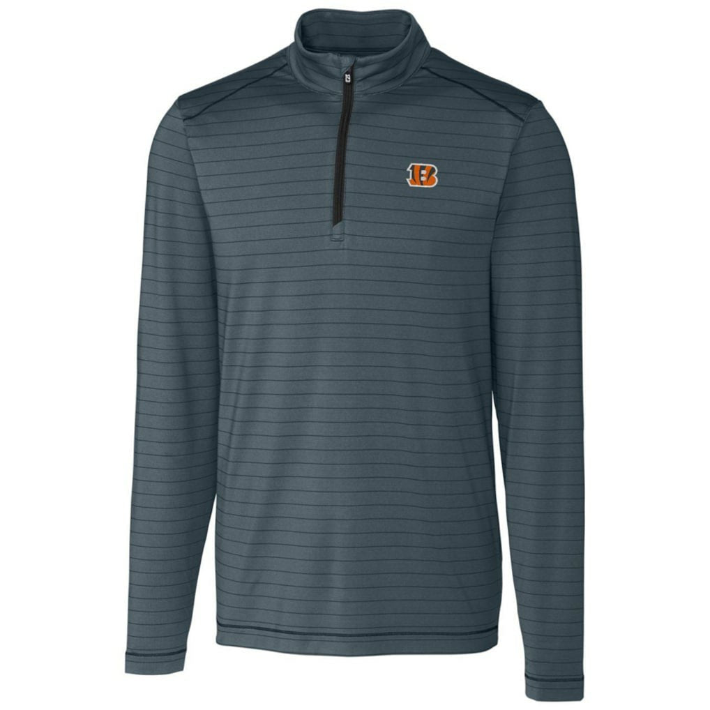 NFL Cincinnati Bengals Cutter & Buck Holman Stripe Quarter-Zip Pullover Jacket