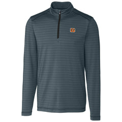 NFL Cincinnati Bengals Cutter & Buck Holman Stripe Quarter-Zip Pullover Jacket
