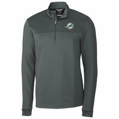 NFL Miami Dolphins Cutter & Buck Traverse Stripe Quarter-Zip Pullover Jacket