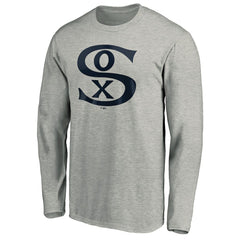 Chicago White Sox Cooperstown Collection Huntington Logo Long Sleeve T-Shirt - Heathered Gray