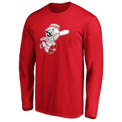 Cincinnati Reds Cooperstown Collection Huntington Logo Long Sleeve T-Shirt - Red