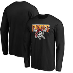 Pittsburgh Pirates Cooperstown Collection Huntington Logo Long Sleeve T-Shirt - Black