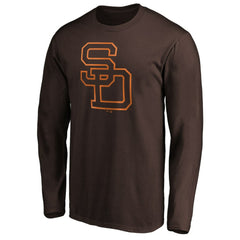 San Diego Padres Cooperstown Collection Huntington Logo Long Sleeve T-Shirt - Brown