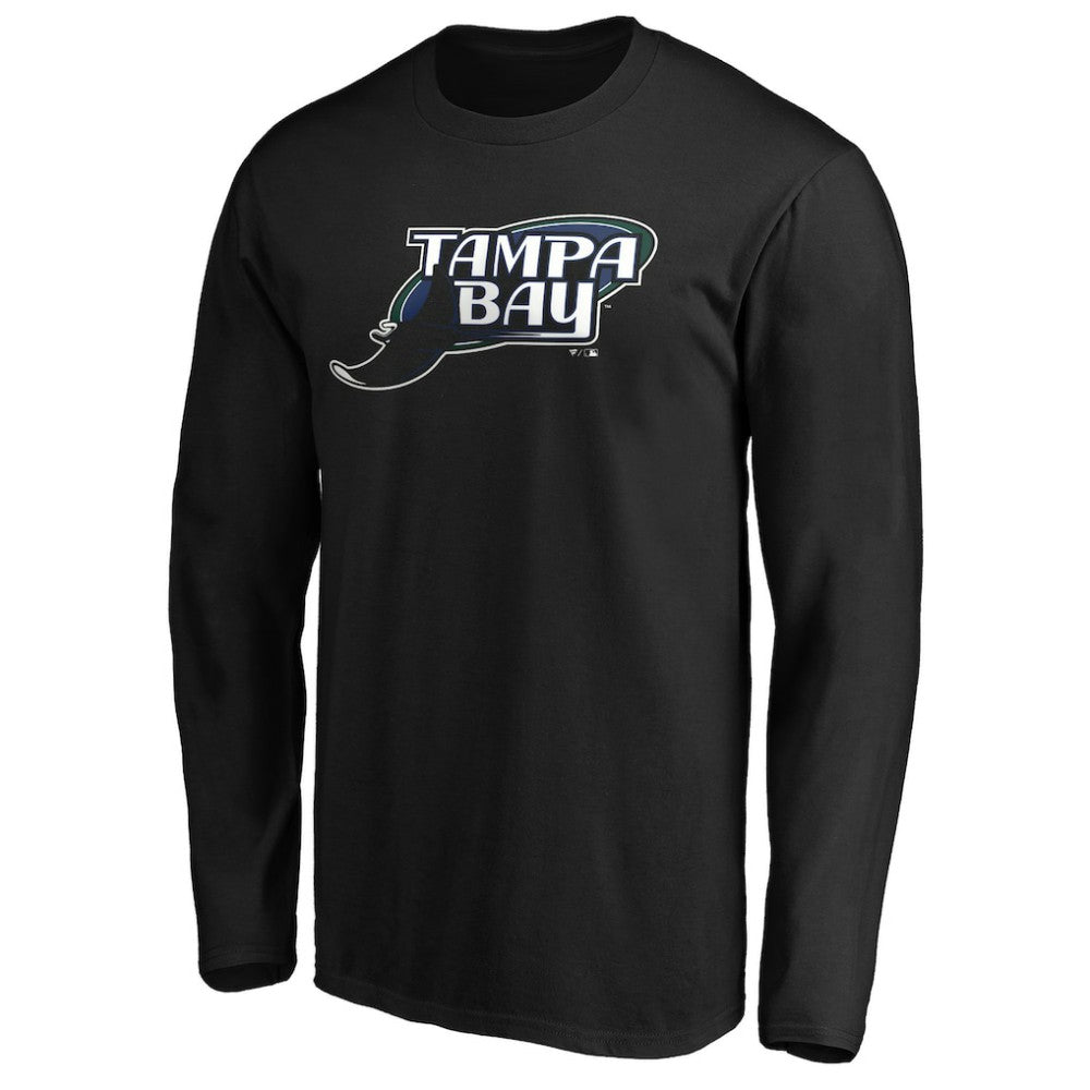 Tampa Bay Rays Cooperstown Collection Huntington Logo Long Sleeve T-Shirt - Black