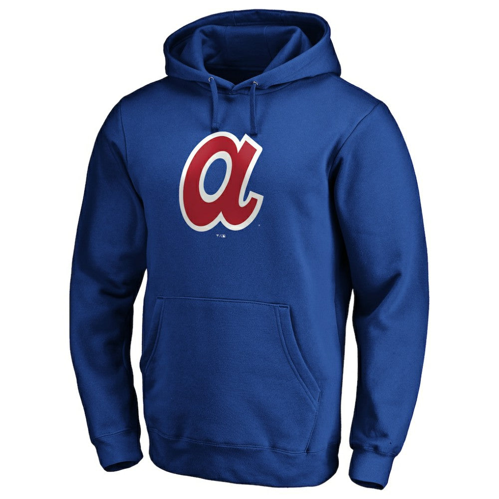 Atlanta Braves Cooperstown Collection Huntington Logo Fitted Pullover Hoodie - Royal