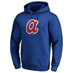 Atlanta Braves Cooperstown Collection Huntington Logo Fitted Pullover Hoodie - Royal