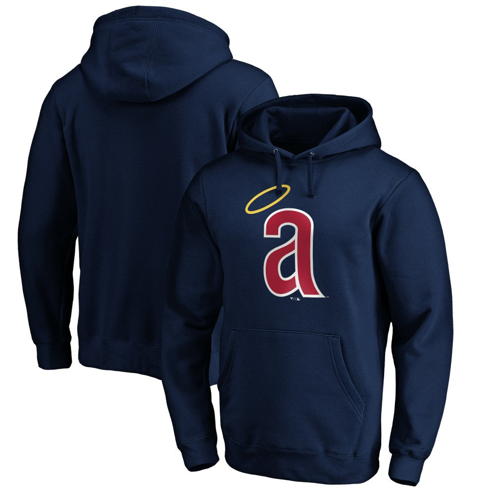 California Angels Cooperstown Collection Huntington Logo Fitted Pullover Hoodie - Navy