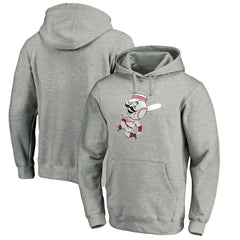 Cincinnati Reds Cooperstown Collection Huntington Logo Fitted Pullover Hoodie - Heather Gray
