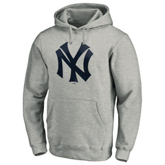 New York Yankees Cooperstown Collection Huntington Logo Fitted Pullover Hoodie - Heather Gray