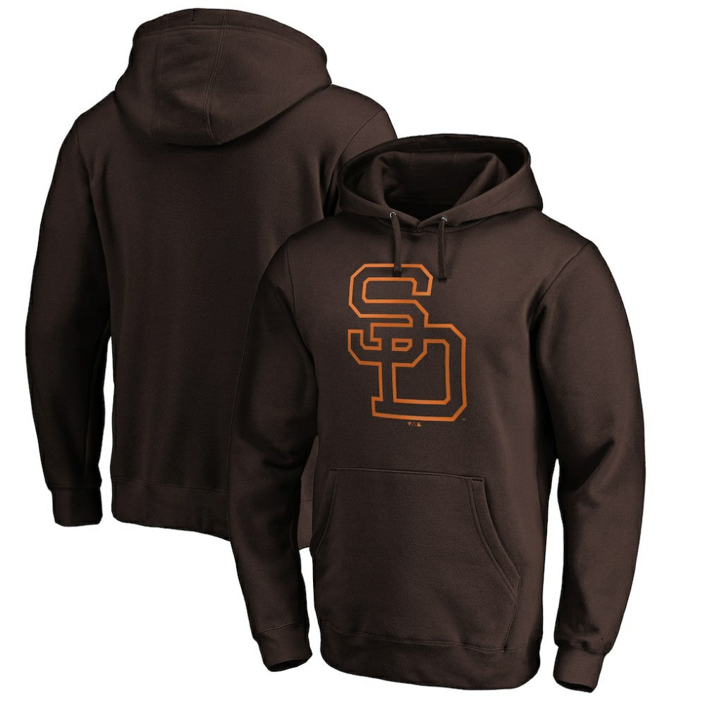 San Diego Padres Cooperstown Collection Huntington Logo Fitted Pullover Hoodie - Brown