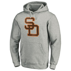 San Diego Padres Cooperstown Collection Huntington Logo Fitted Pullover Hoodie - Heather Gray