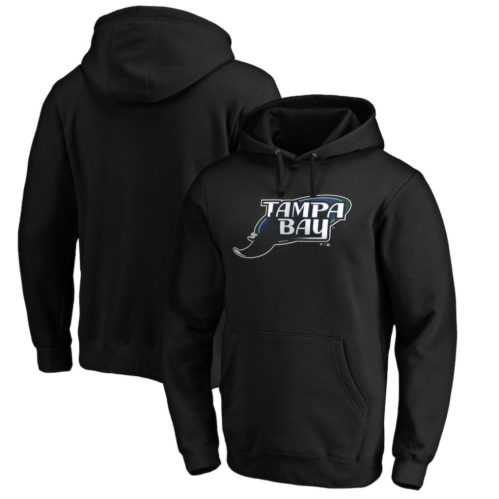 Tampa Bay Rays Cooperstown Collection Huntington Logo Fitted Pullover Hoodie - Black
