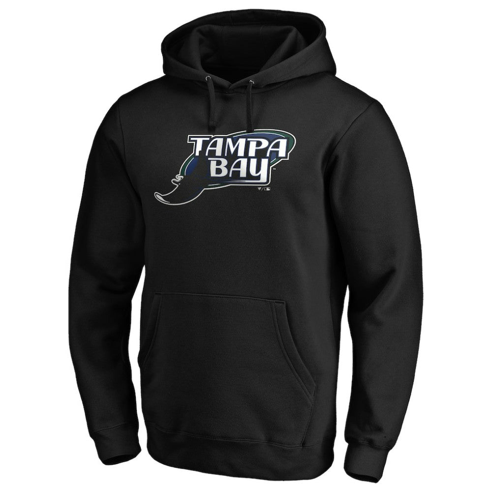Tampa Bay Rays Cooperstown Collection Huntington Logo Fitted Pullover Hoodie - Black